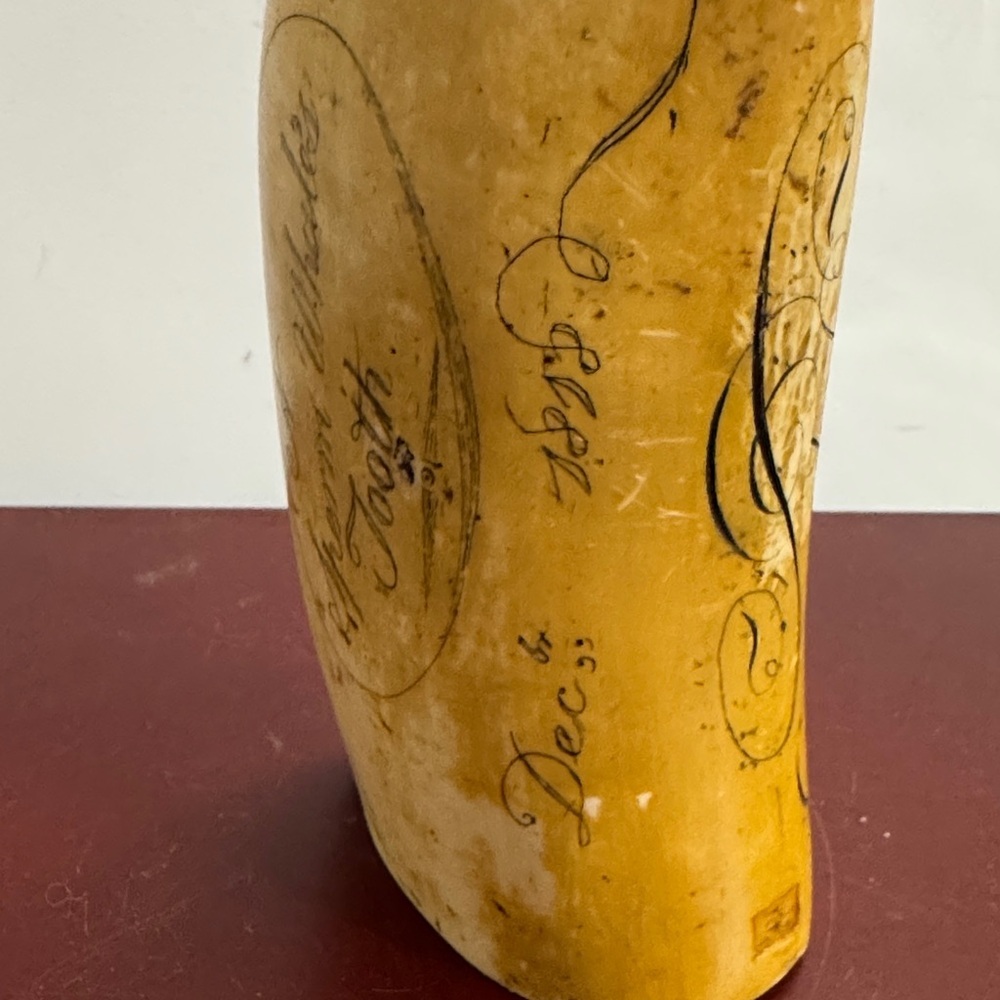 SCRIMSHAW REPLICA RESIN SPERM WHALE TOOTH SHOAL OF WHALES ARTEK MS ANCHOR LOGO - Picture 4 of 14